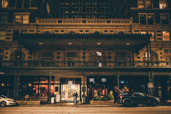 View of People Walking Accross Street
